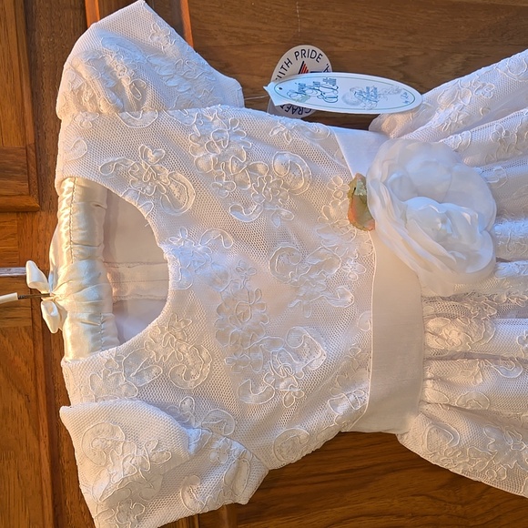 Sweet Pea & Lilli Girl's White Embroidered Tulle Dress First Communion, Easter - Picture 2 of 16